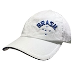 Boné Aba Curva Brasil Liga Retrô - Strapback - Adulto BRANCO