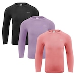 Kit 3 Camisas Térmicas Selene Proteção UV50+ - Infantil PRETO/ROXO