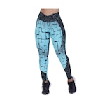 Legging Fitness Orbis Fitness Feminina Recortes Degrade Cós Transpassado AZUL