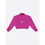 Blusão de Moletom Cropped Malwee Galaxy - Infantil ROSA