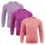 Kit 3 Camisas Térmicas Selene Proteção UV50+ - Infantil ROSA/LARANJA