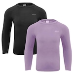 Kit 2 Camisas Térmicas Selene Proteção UV50+ - Infantil PRETO/ROXO