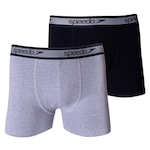 Kit de Cuecas Boxer Cotton Speedo com 2 Unidades - Adulto CINZA/PRETO