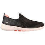 Tênis Skechers Feminino Go Walk 6 Glimmering PRETO/ROSA CLA