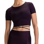 Camiseta Cropped Live Ribbed - Feminina ROXO