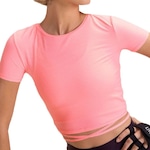 Camiseta Cropped Live Ribbed - Feminina ROSA