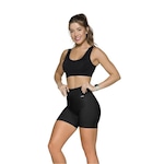 Kit Top Canelado Selene + Shorts sem Costura - Feminino PRETO