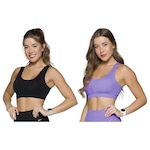 Kit Tops Canelados Selene sem Costura com 2 Unidades - Feminino VIOLETA