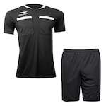 Conjunto Penalty Árbitro VI: Camisa + Calção - Masculino PRETO