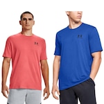 Camiseta Under Armour Left Chest - 2 Unidades - Masculina AZUL