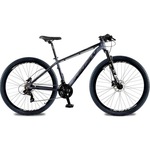 Bicicleta Aro 29 KRW em Alumínio 24 Velocidades Freio Hidráulico Suspensão Dianteira Mountain Bike Kr2 CINZA/PRETO