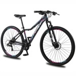 Bicicleta Aro 29 KRW em Alumínio 24 Velocidades Freio Hidráulico Suspensão Dianteira Mountain Bike Kr2 PRETO/ROSA