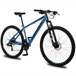 Bicicleta Aro 29 Krw Alumínio Freio Hidráulico Suspensão com Trava Ombro Kr3 - 24 Velocidades Marchas AZUL/PRETO