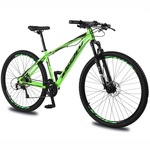 Bicicleta Aro 29 KRW em Alumínio 27 Velocidades Freio Hidráulico Suspensão Dianteira Mountain Bike Kr4 VERDE/PRETO