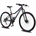 Bicicleta Aro 29 KRW em Alumínio 27 Velocidades Freio Hidráulico Suspensão Dianteira Mountain Bike Kr4 PRETO/ROSA