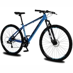 Bicicleta Aro 29 Krw Alumínio 27 Velocidades Freio a Disco Suspensão Dianteira Mountain Bike Kr5 AZUL/PRETO