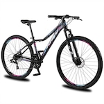 Bicicleta Aro 29 Krw Alumínio 27 Velocidades Freio a Disco Suspensão Dianteira Mountain Bike Kr5 PRETO/ROSA