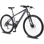 Bicicleta Aro 29 Krw Alumínio 27 Vel Shimano Acera Freio Hidráulico Suspensão C/ Trava de Ombro Kr10 CINZA/PRETO