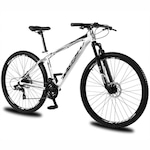 Bicicleta aro 29 Krw alumínio Shimano Tz 21 Velocidades Freio a Disco Suspensão Mountain Bike Kr7 - Adulto BRANCO/PRETO