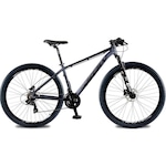 Bicicleta aro 29 Krw Alumínio - Shimano Tz 24 Velocidades - Freio Hidráulico - Suspensão Mountain Bike Kr8 - Adulto CINZA/PRETO