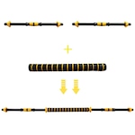 Barra Supino Halter Musculação E Conector Yangfit Kit 2 Em 1 PRETO/AMARELO