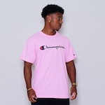 Camiseta Champion Logo Script Ink - Masculina ROSA BEBE