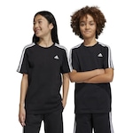 Camiseta adidas Essentials 3 Stripes - Infantil PRETO