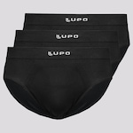 Kit Cueca Slip Lupo Micromodal - 3 Unidades - Masculino PRETO