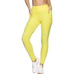 Calça Legging Run More Compression - Feminina AMARELO/PRATA