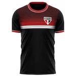 Camiseta do São Paulo Path Braziline - Masculina PRETO/VERMELHO