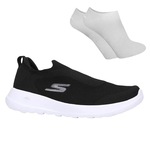 Tênis Skechers Go Walk Joy True Idea + Par de Meia - Feminino PRETO