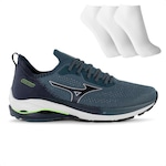 Tênis Mizuno Wave Zest + 3 Pares de Meias - Masculino AZUL/AZUL ESC