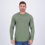 Camiseta Fila Manga Longa Letter Outline - Masculina VERDE