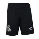 Calção do Santos Umbro Oficial 2 2024 - Infantil PRETO/OURO