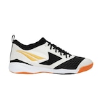 Chuteira de Futsal Penalty Max 1000 Locker Ecoknit - Adulto BRANCO/OURO