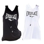 Kit de Camiseta Regata com Capuz Everlast - Feminina - 2 unidades BRANCO/PRETO