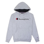 Blusão de Moletom com Capuz Champion Script Logo Print Tec Medio Gf89B Y06794 Brasil - Masculino CINZA