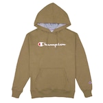 Blusão de Moletom com Capuz Champion Script Logo Print Tec Medio Gf89B Y06794 Brasil - Masculino BEGE