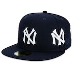 Bone New Era 59Fifty New York Yankees Logo History - Masculino AZUL