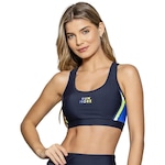 Top com Bojo Run More Fly - Feminino PRETO/AZUL