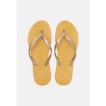 Chinelo Tropical Brasil Estampado Slim Gold Glitter - Adulto BEGE