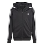 Jaqueta com Capuz adidas Essentials 3 Stripes - Infantil PRETO