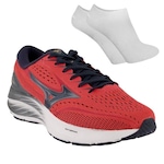 Kit Tênis Mizuno Action 3 Masculino + Par de Meia VERMELHO