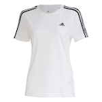 Camiseta adidas 3 Stripes - Feminina BRANCO/PRETO