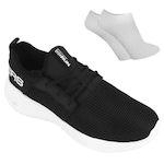 Kit Tênis Skechers Go Run Fast Valor + Meia - Feminino PRETO/BRANCO