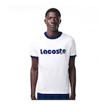 Camiseta Lacoste Retrô Logo - Masculina BRANCO/AZUL