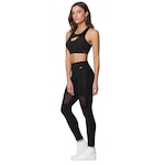 Kit Selene: Top Fitness com Bojo + Calça Legging Recortes Cirre - Feminino PRETO