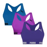 Kit Top Fitness Puma Nadador sem Costura - 3 Unidades - Feminino ROXO