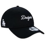 Boné Aba Curva New Era 9Twenty Los Angeles Dodgers Mlb Genuine - Strapback - Adulto PRETO