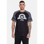 Camiseta NBA Raglan Restored Brooklyn Nets - Masculina PRETO